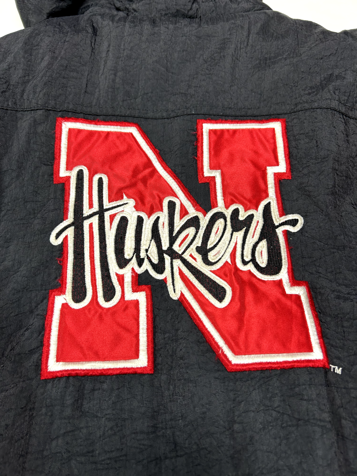 Vintage 90s Nebraska Cornhuskers NCAA Insulated 1/2 Zip Starter Jacket Size XL