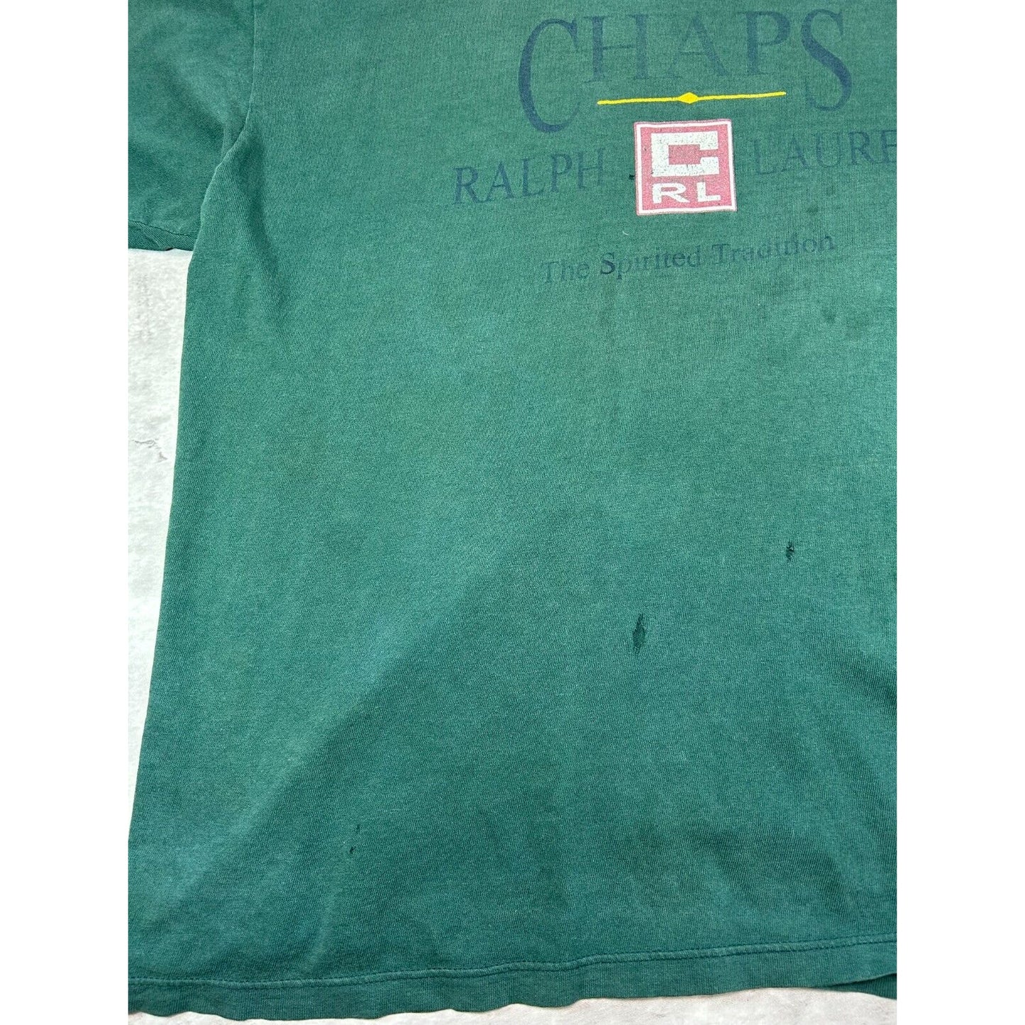 Vintage 90s Chaps Ralph Lauren The Spirited Tradition Graphic T-Shirt Size XL