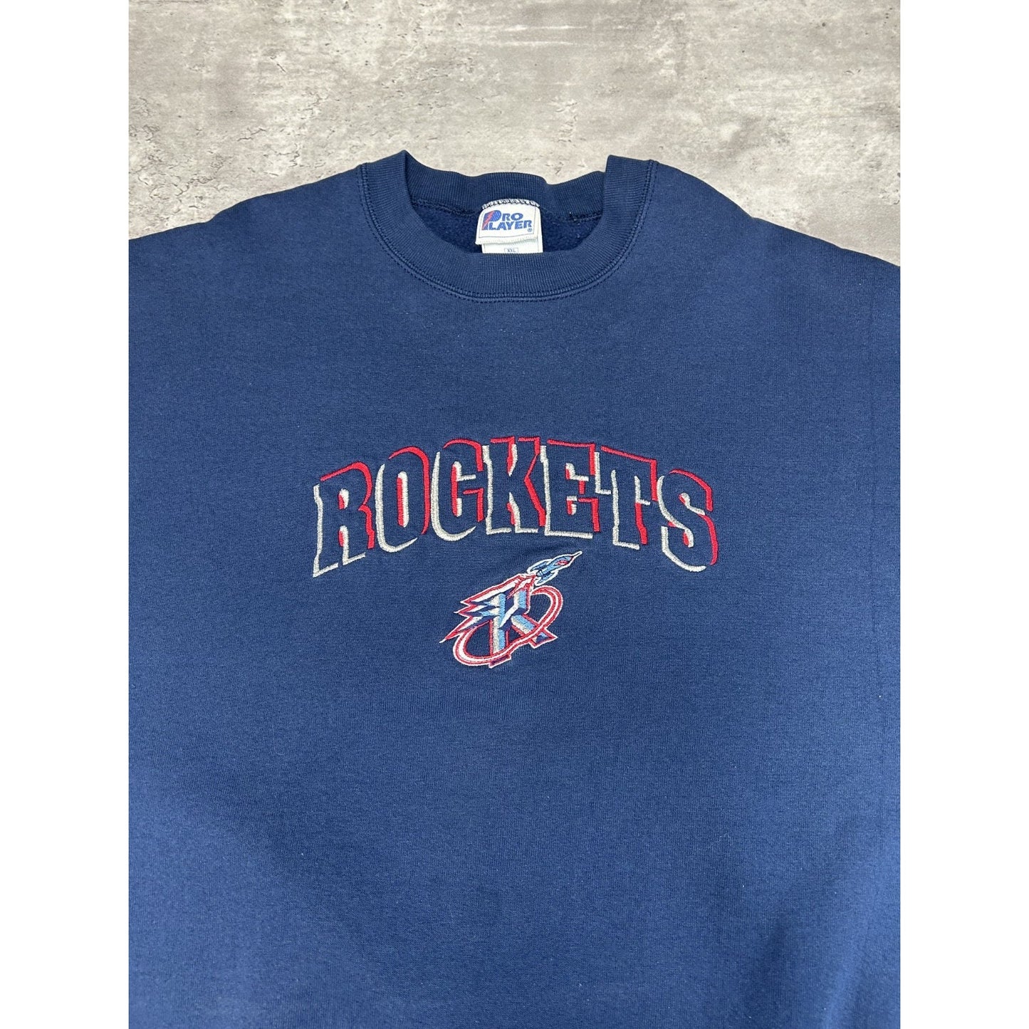 Vintage 90s Houston Rockets NBA Embroidered Spellout Logo Sweatshirt Size 2XL