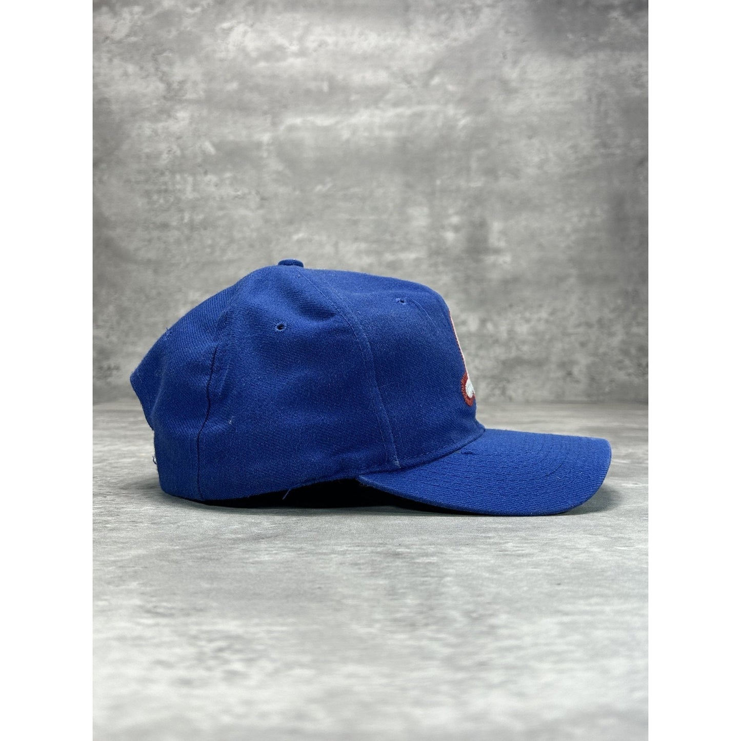 Vintage 90s Embroidered Cursive L Snapback Hat OSFA Blue