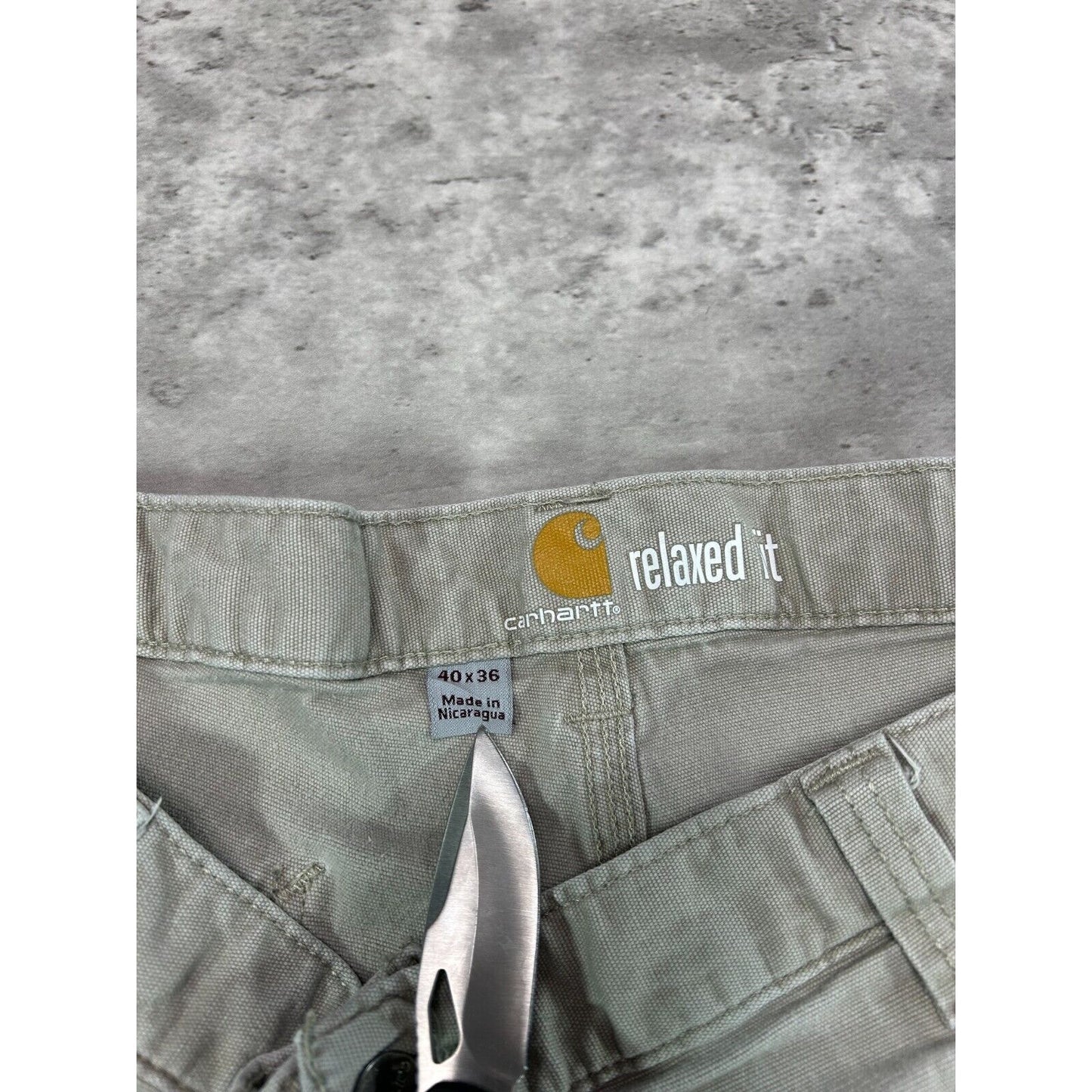 Carhartt Relaxed Fit Canvas Workwear Five Pocket Pants Size 38 Beige