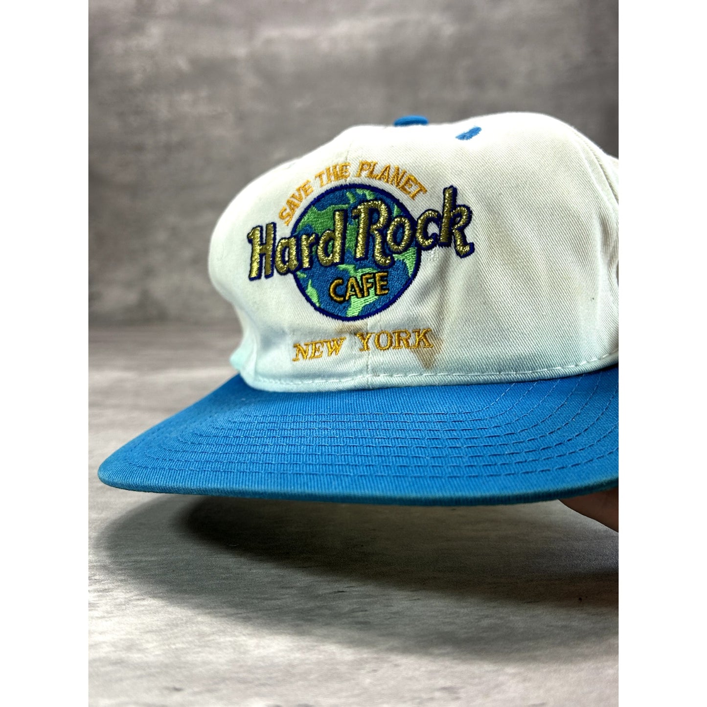 Vintage 90s Hard Rock Cafe New York Embroidered Destination Snapback Hat OSFA