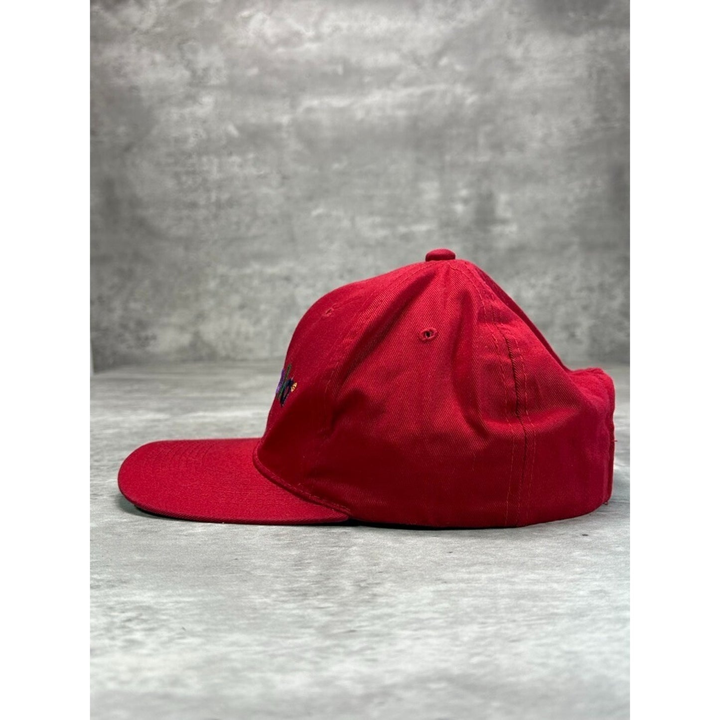 Vintage 90s Crayola Embroidered Spellout Snapback Hat OSFA Red