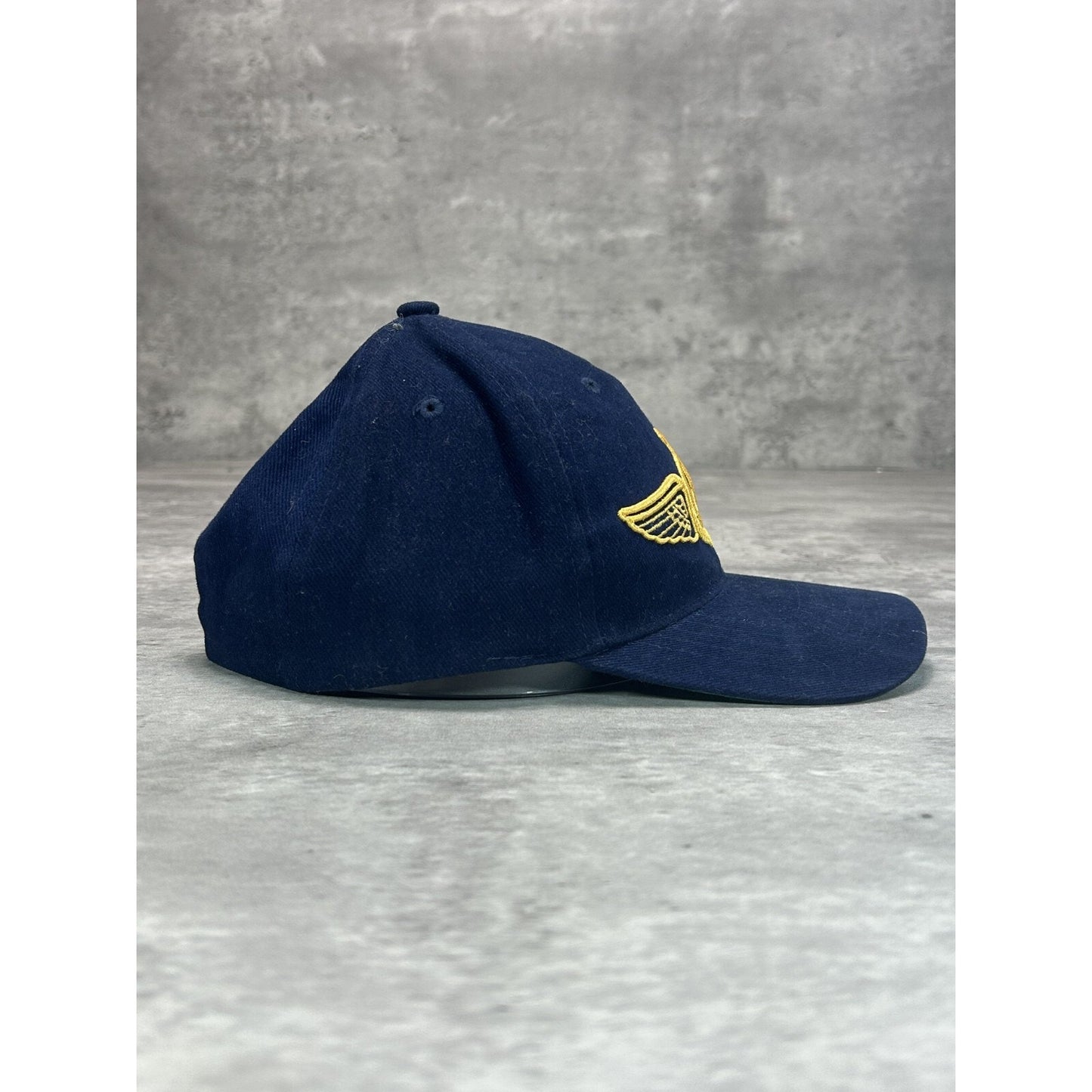 Vintage Breitling Watches Embroidered Logo Spellout Snapback Hat OSFA Blue