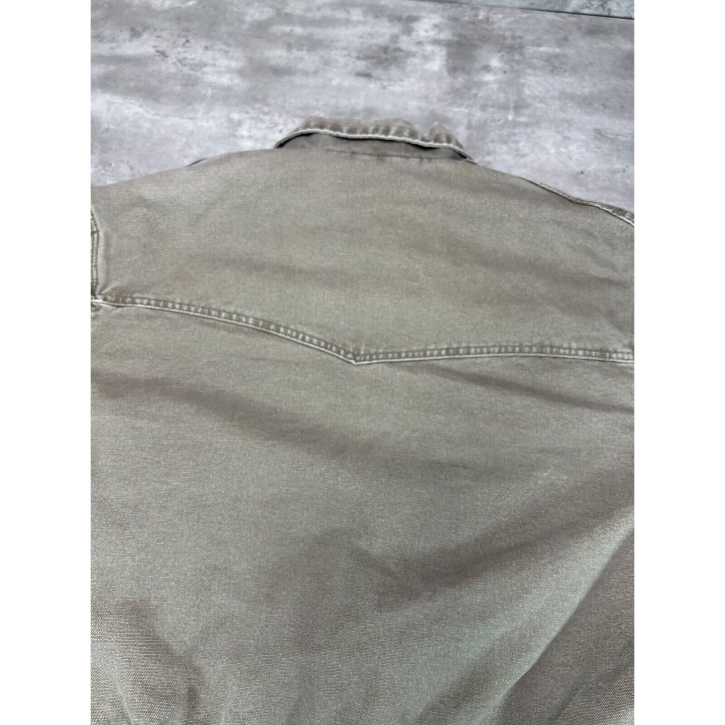 Vintage 90s Carhartt Quilted Lined Canvas Work Wear Farm Jacket Size XL Beige