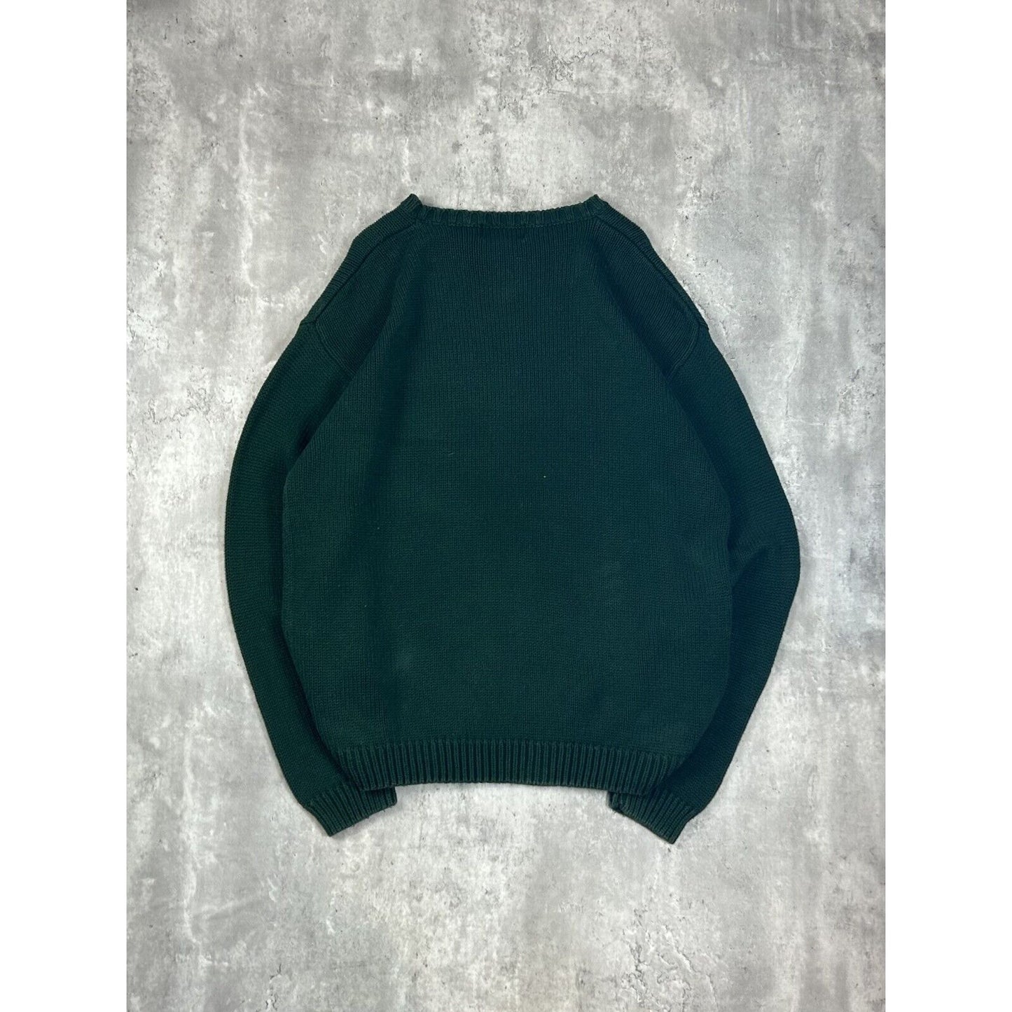 Vintage Eddie Bauer Ribbed Pullover Knit Sweater Size XL Green