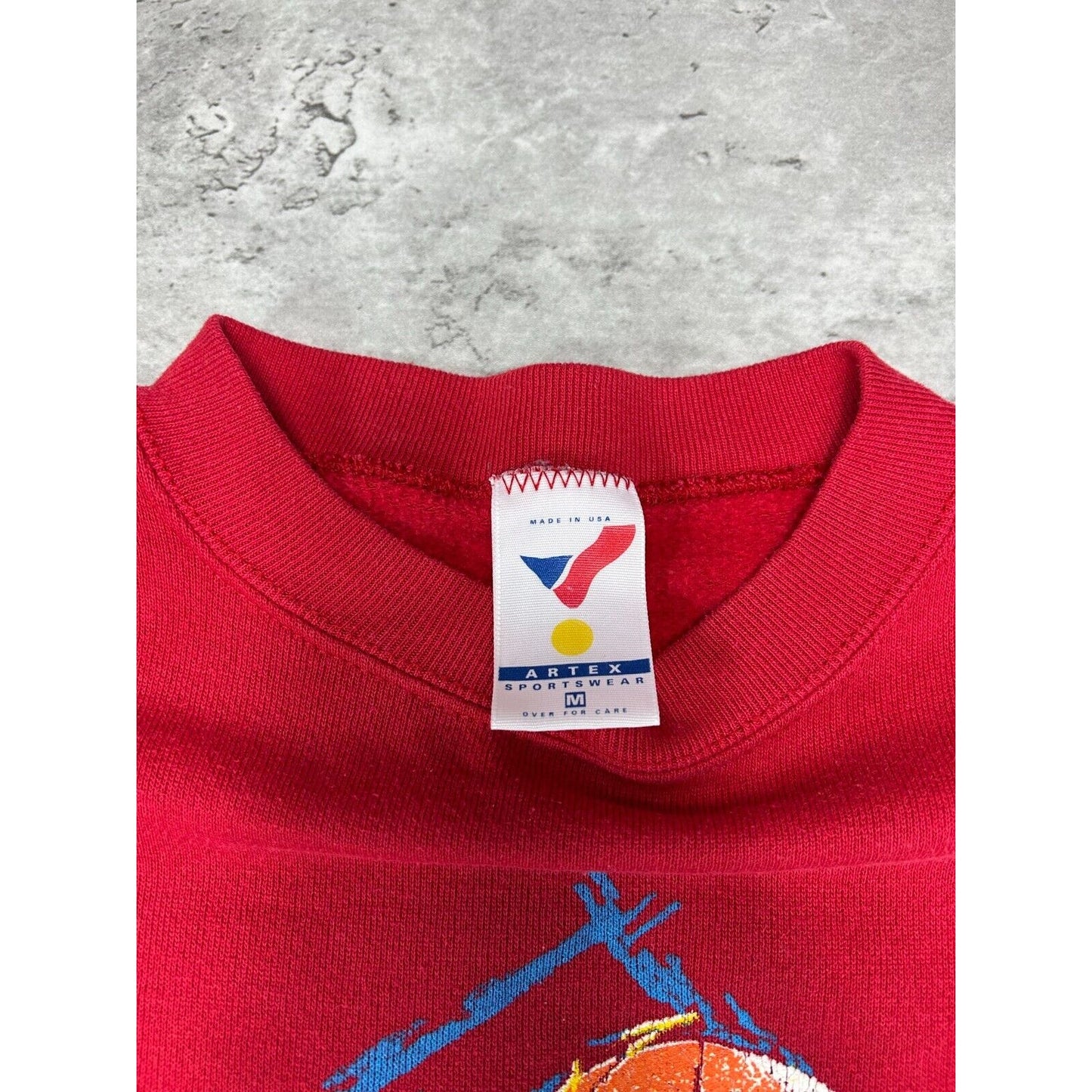 Vintage 90s Chicago Bulls NBA Big Graphic Basketball Sweatshirt Size Medium Red
