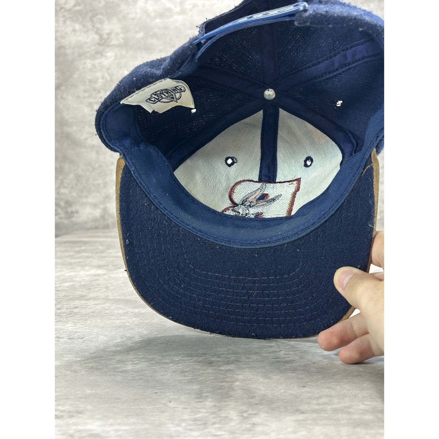 Vintage 90s Looney Tunes Bugs Bunny Embroidered B Cartoon Snapback Hat OSFA
