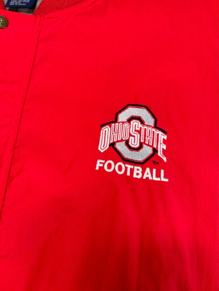 Vintage 90s Ohio State Buckeyes Football NCAA Nylon Champion Jacket Size XL Red