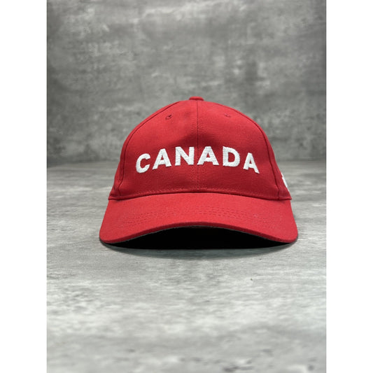 Canada Embroidered Spellout Destination Strapback Hat OSFA Red