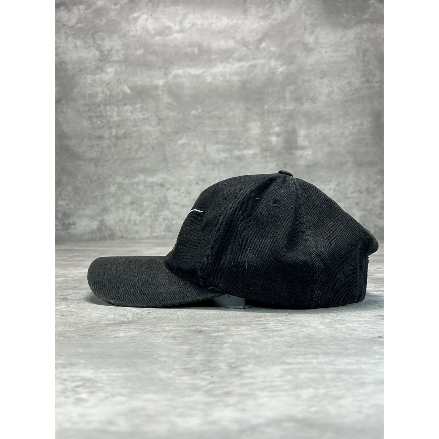 Vintage 90s Nike Baseball Embroidered Swoosh Spellout Snapback Hat OSFA Black