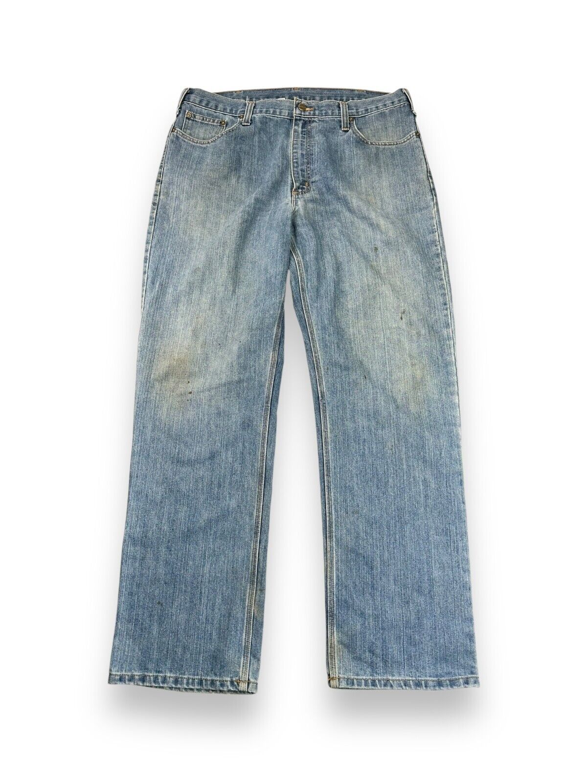 Carhartt Relaxed Fit Medium Wash Denim Workwear Pants Size 39W