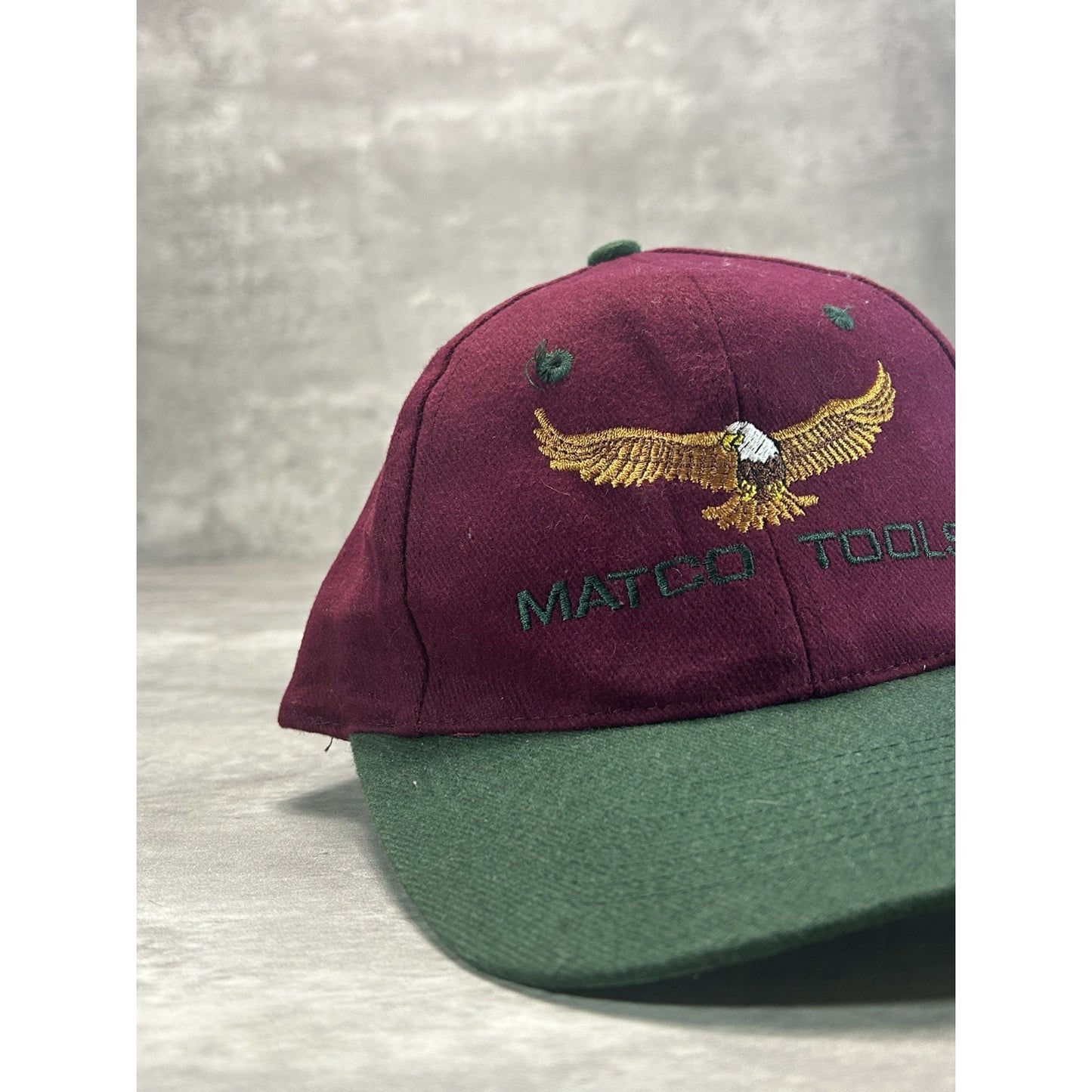 Vintage 90s Matco Tools Embroidered Bald Eagle Spellout Snapback Hat OSFA