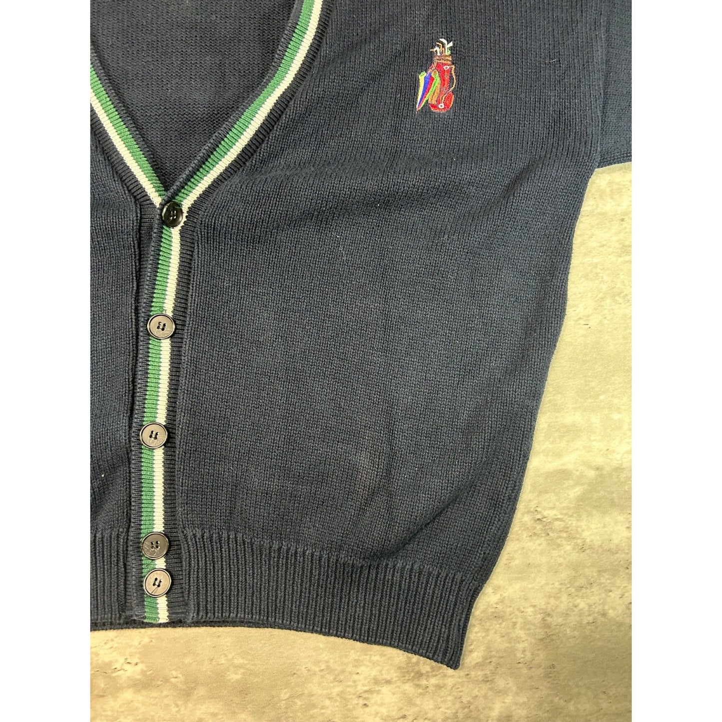Vintage 90s Golf Classics Embroidered Cardigan Knit Sweater Size Large