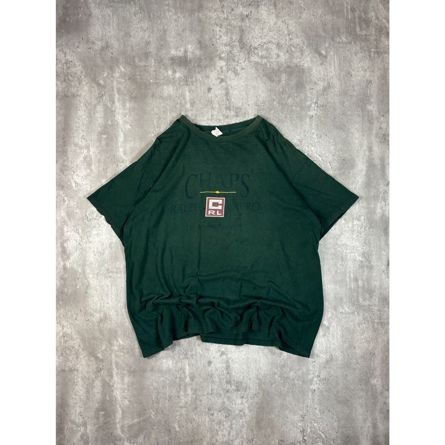 Vintage 90s Chaps Ralph Lauren The Spirited Tradition Graphic T-Shirt Size XL