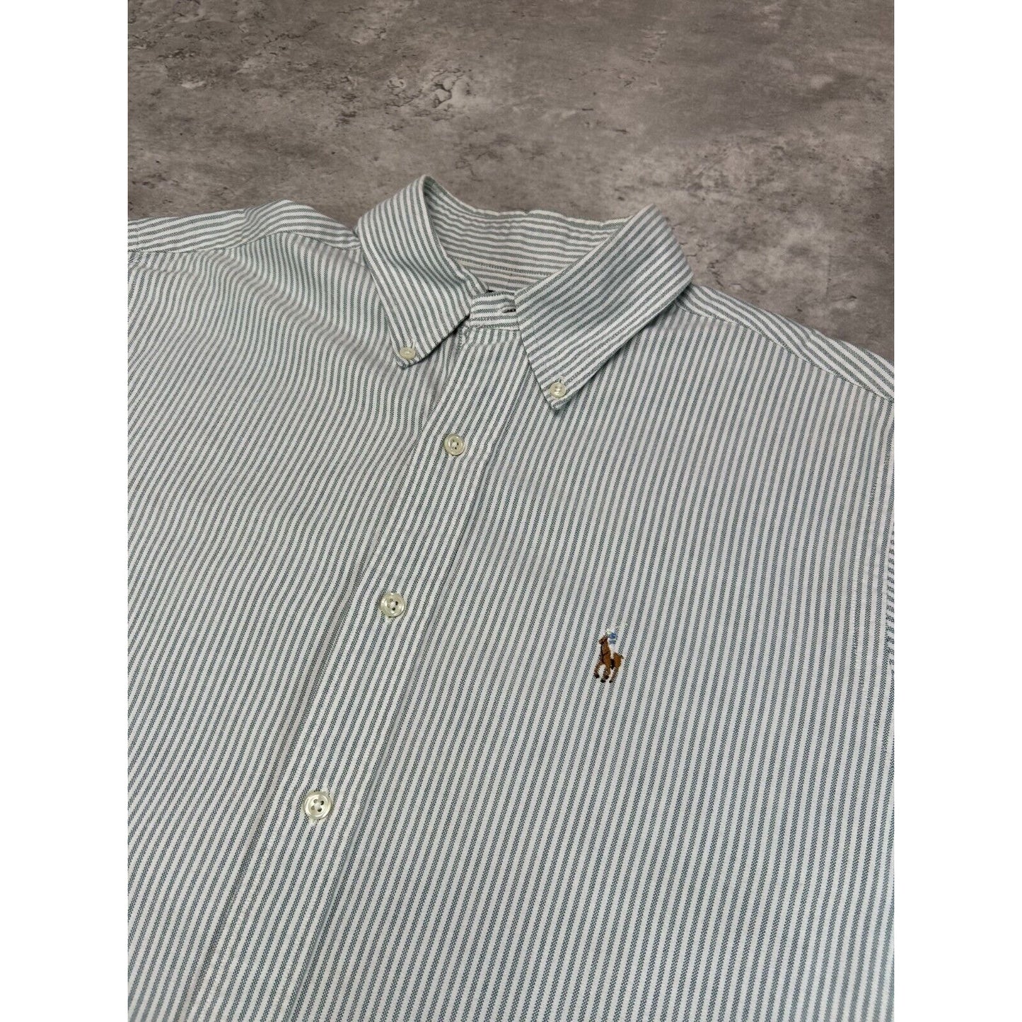 Vintage Polo Ralph Lauren Embroidered Pony Long Sleeve Button Up Shirt Size XXL