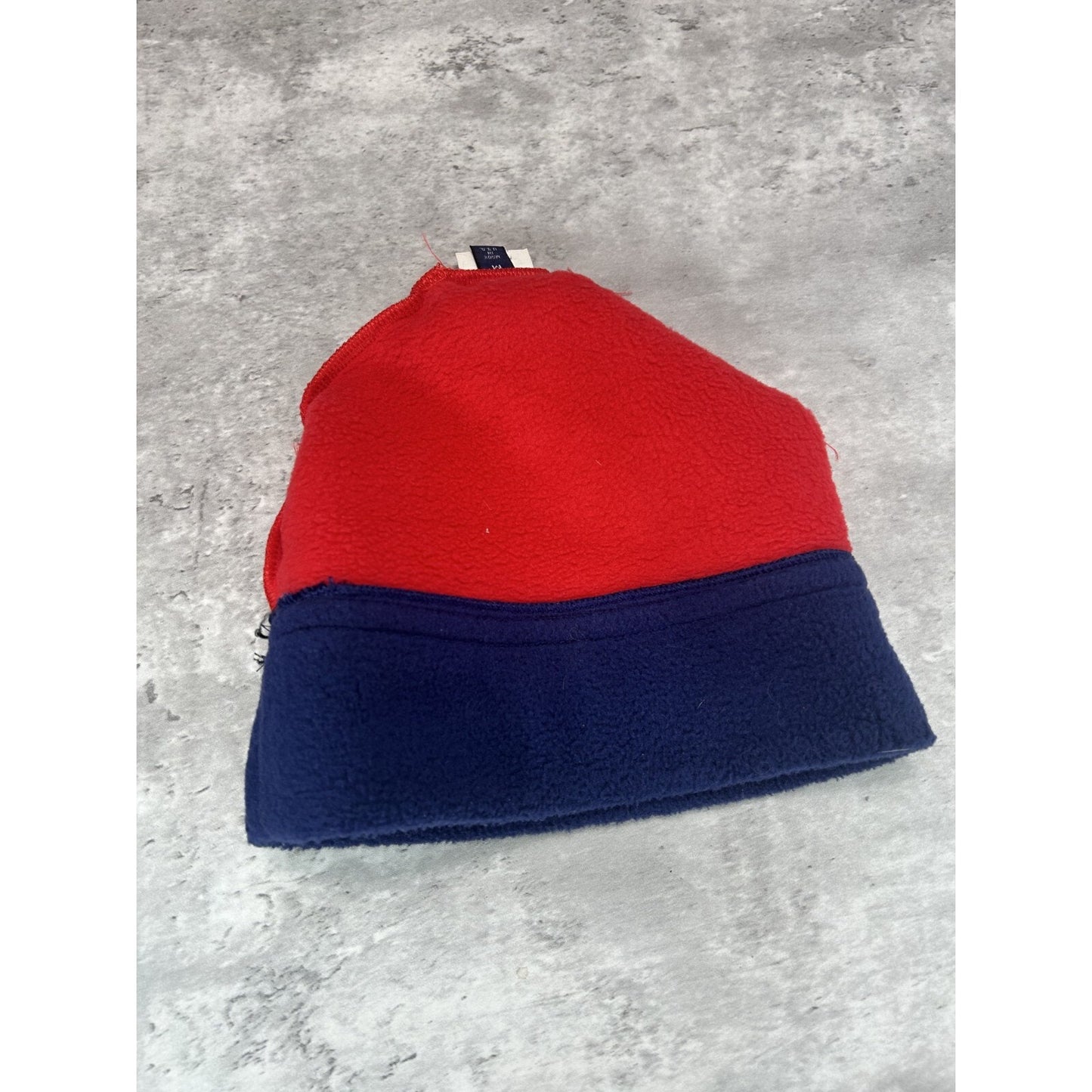 Vintage 90s Patagonia Embroidered Patch Two Tone Beanie Hat OSFA Red/Blue