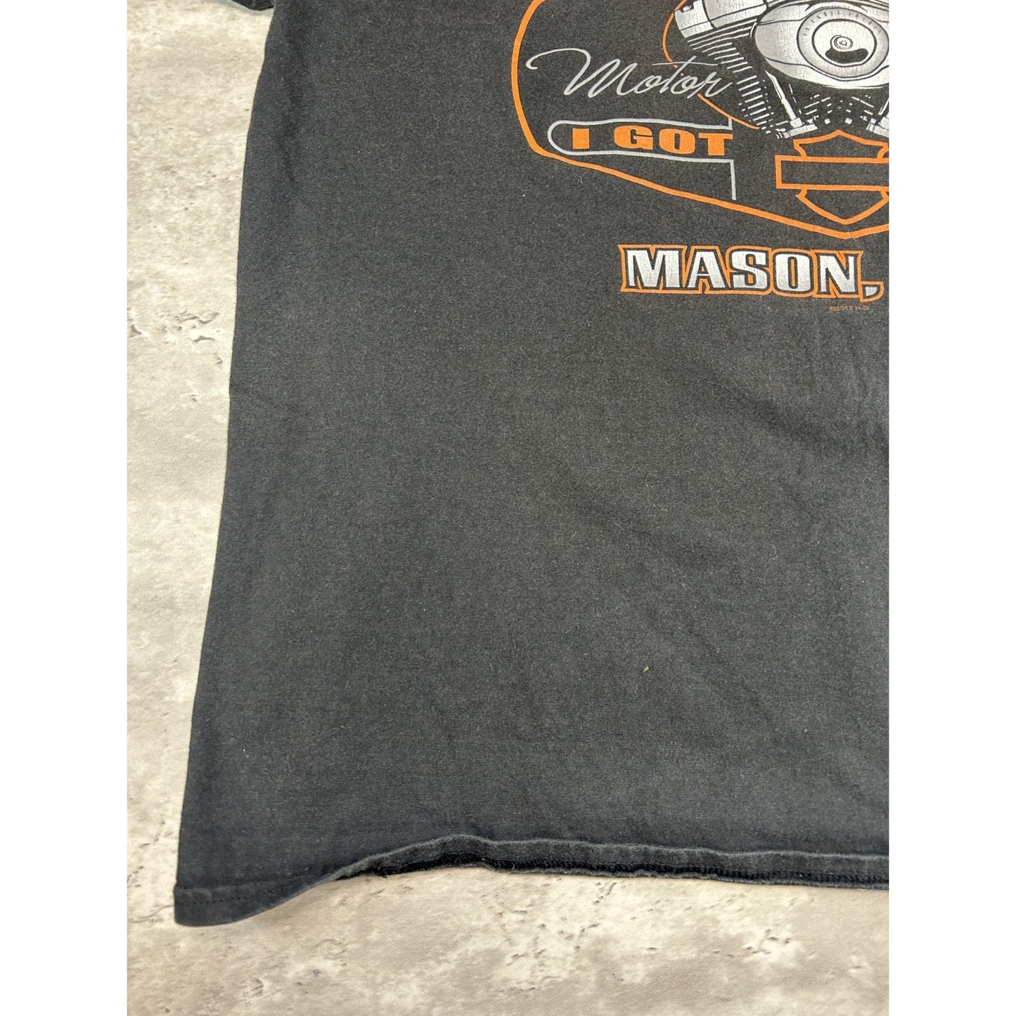 Harley Davidson I Got Mine At Powder Keg Spellout Graphic T-Shirt Size Large