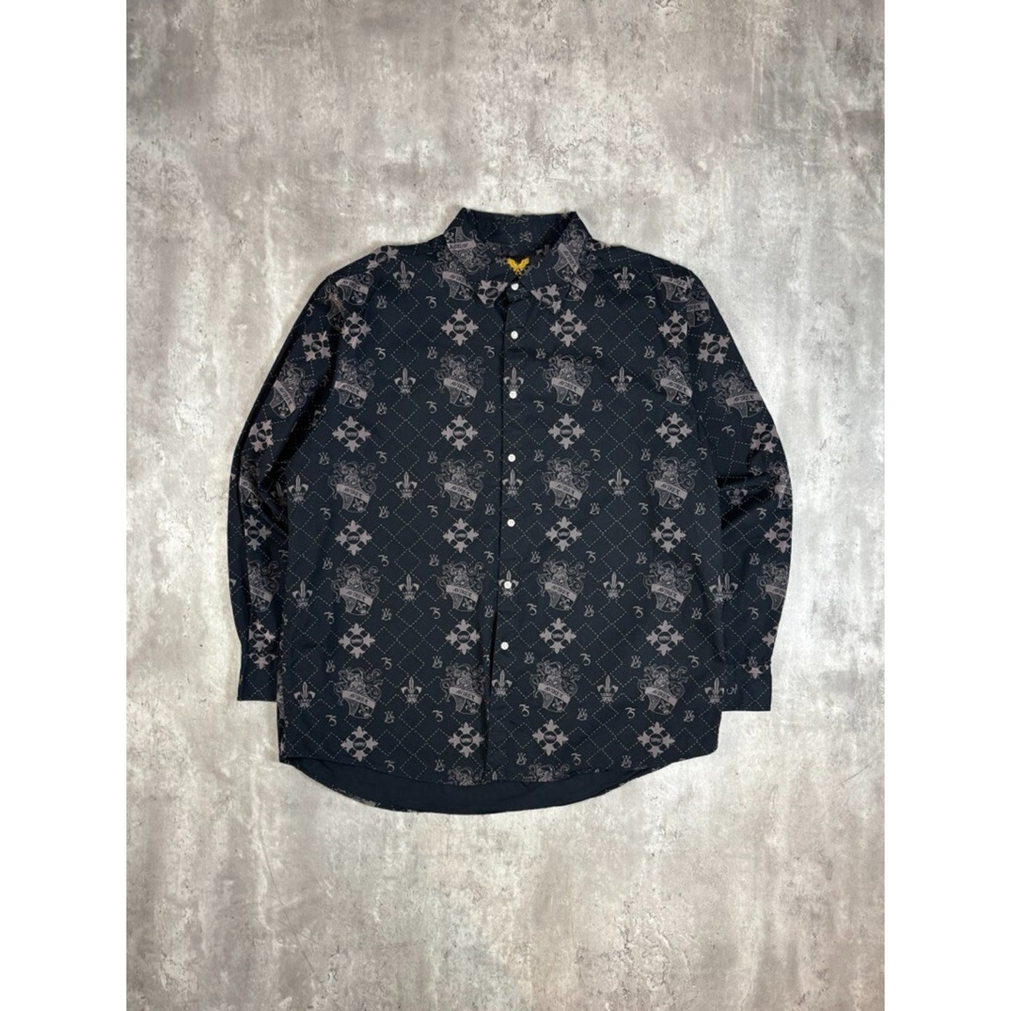 Vintage Y2K Avirex All Over Print Checkered Long Sleeve Button Up Shirt Size XXL