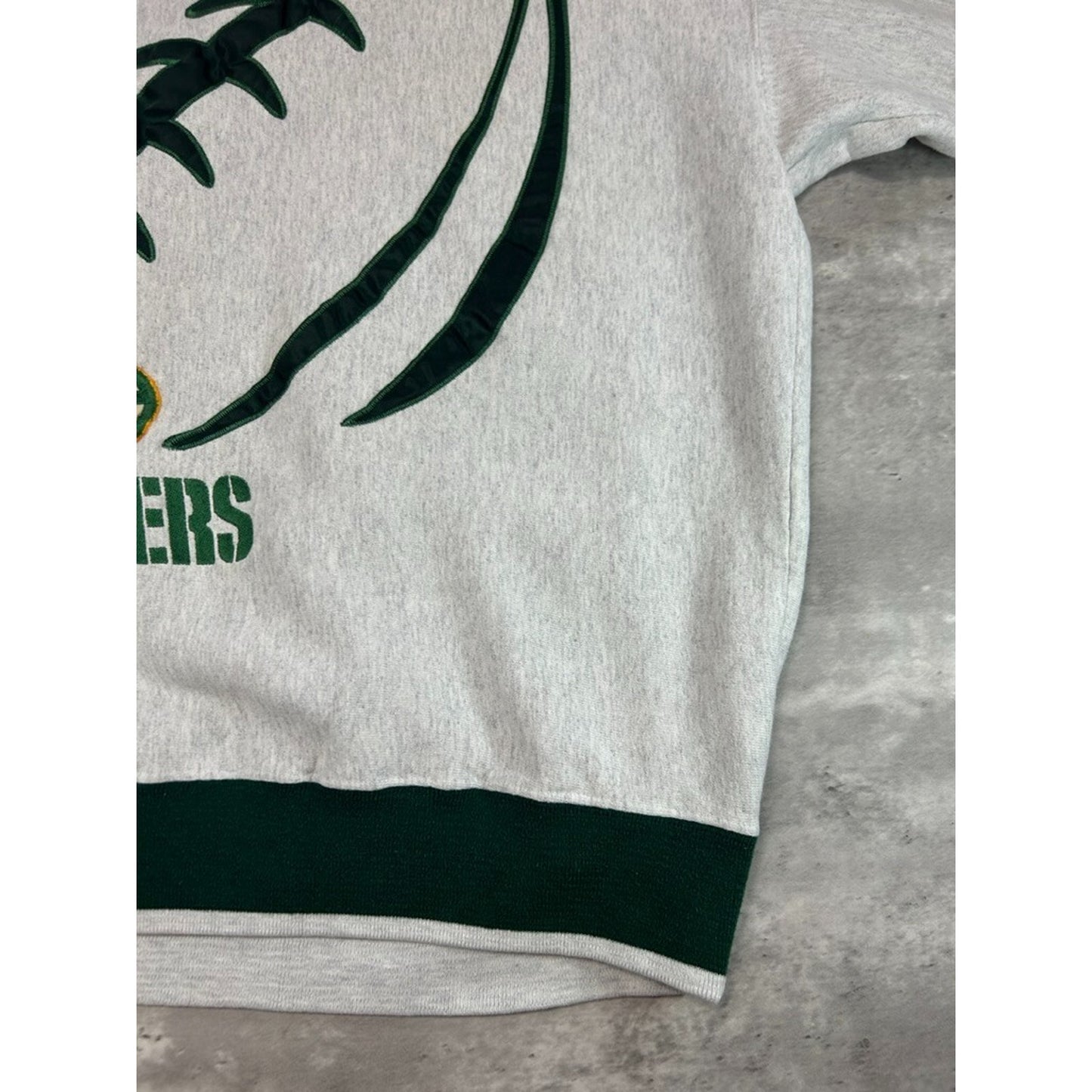 Vintage 90s Green Bay Packers NFL Embroidered Football Sweatshirt Size XXL Gray