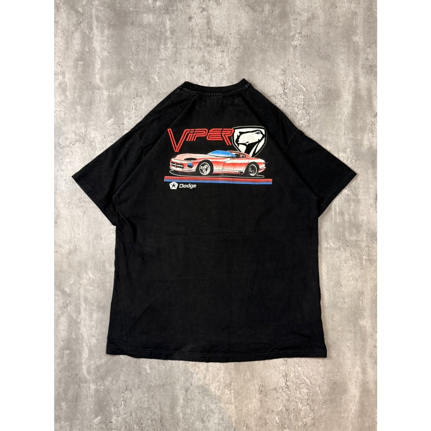 Vintage 90s Dodge Viper Car Graphic T-Shirt Size XL Black