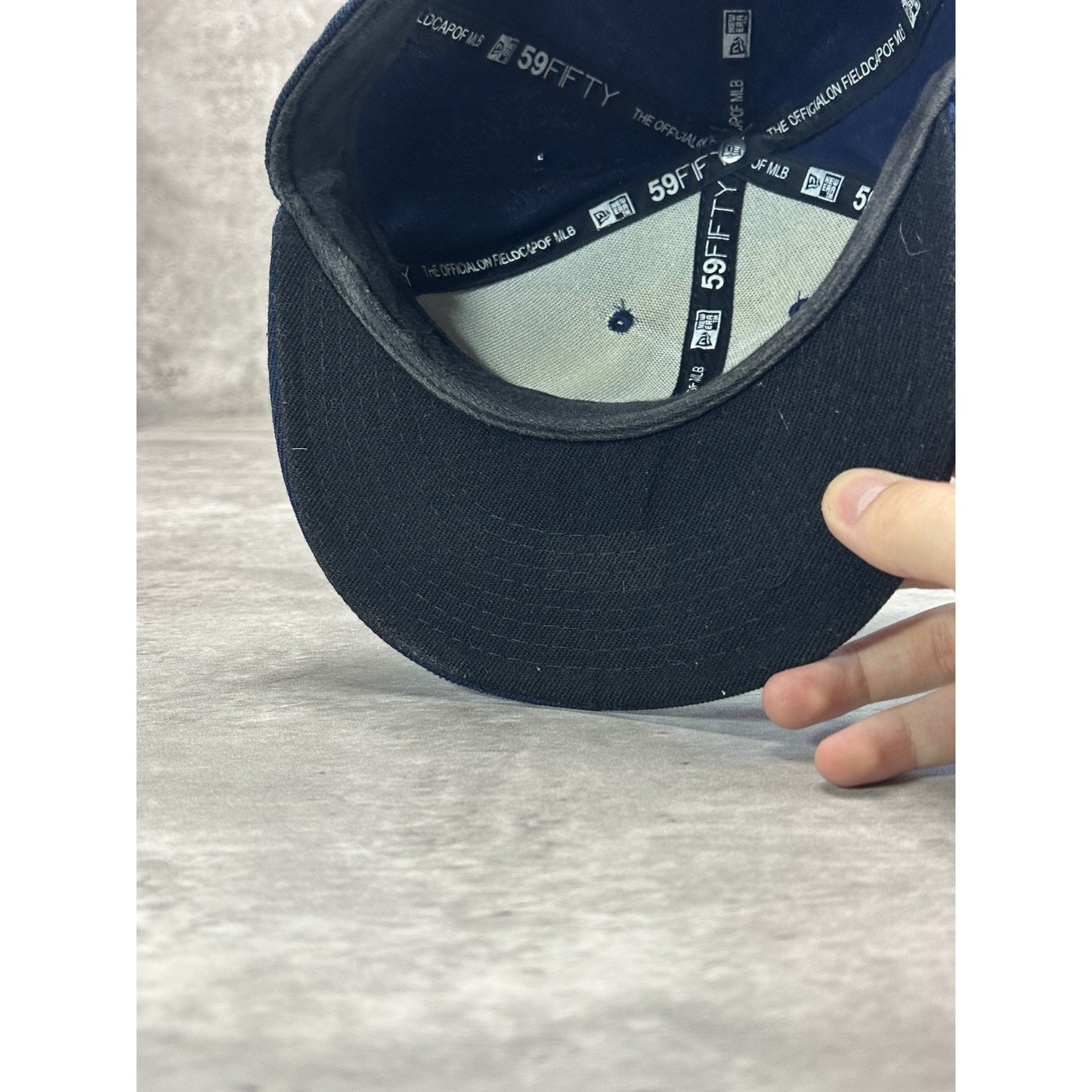 Detroit Tigers MLB Embroidered Logo Baseball Fitted Hat 7 3/8 Blue