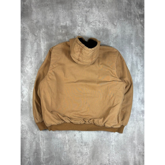 Vintage Wolverine Insulated Canvas Workwear Hooded Active Jacket Size XXL Beige