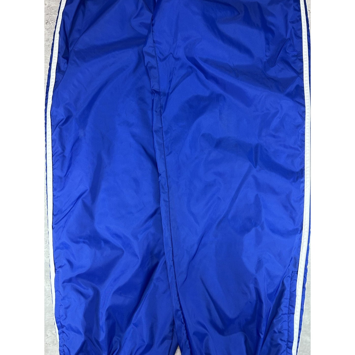 Vintage 90s Adidas Embroidered Logo Nylon Track Pants Size XL Blue