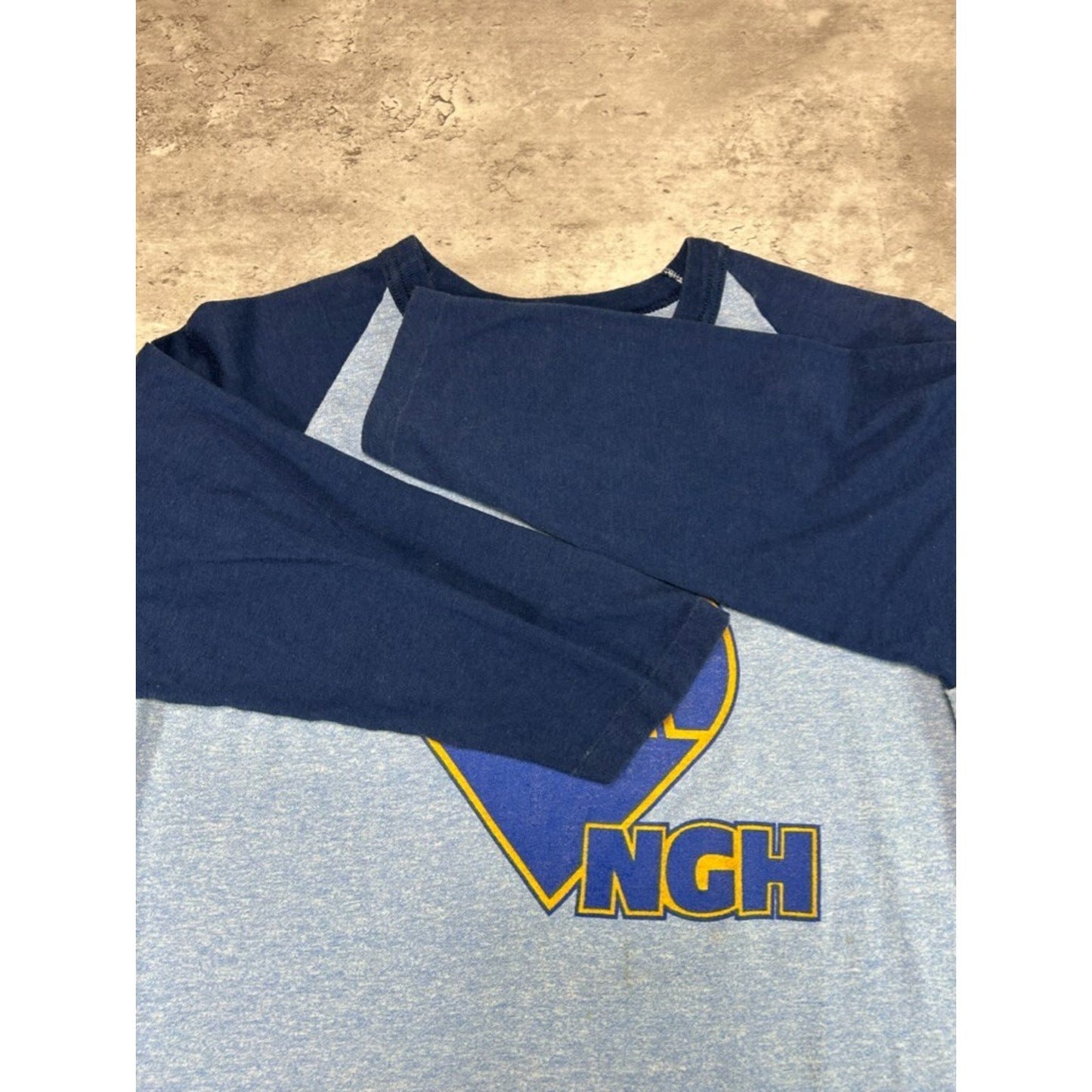 Vintage 1970s Thanks A Million NGH Graphic Spellout Raglan T-Shirt Size Medium