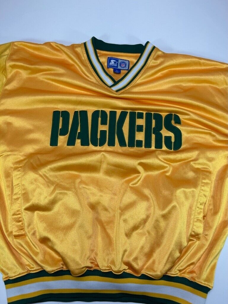 Vintage 90s Green Bay Packers NFL Embroidered Spell Out Starter Jacket Size Large