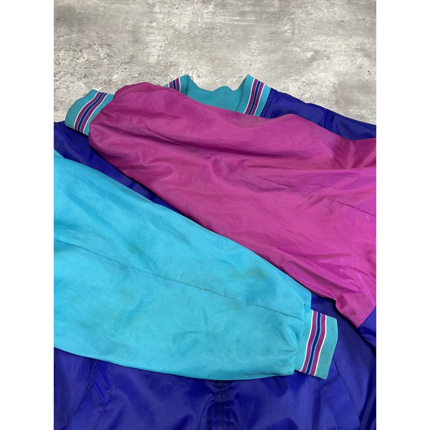Vintage 1980s McDonalds Embroidered Logo Nylon Bomber Jacket Size XL
