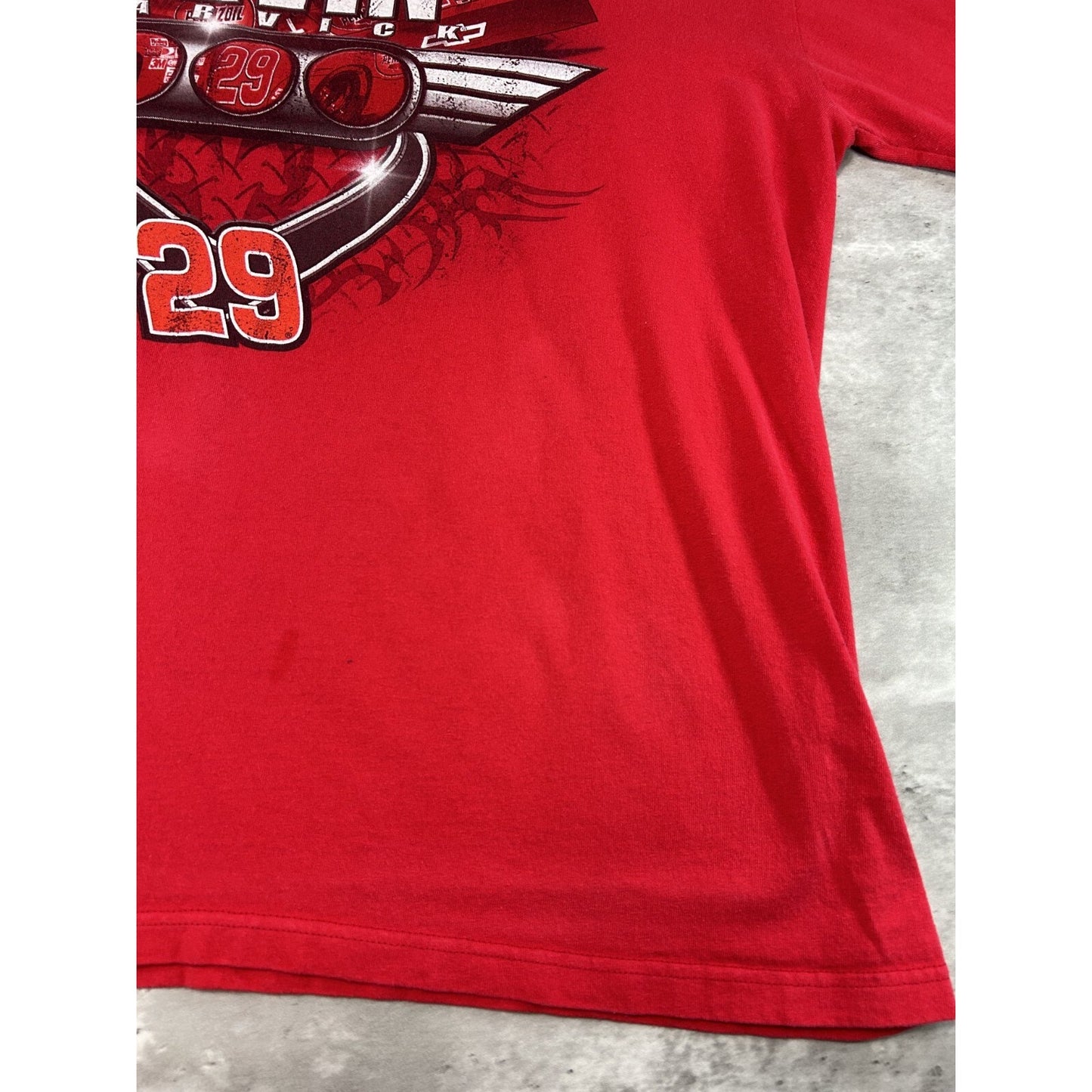 Kevin Harvick #29 Nascar Graphic Spell Out Long Sleeve T-Shirt Size XL Red