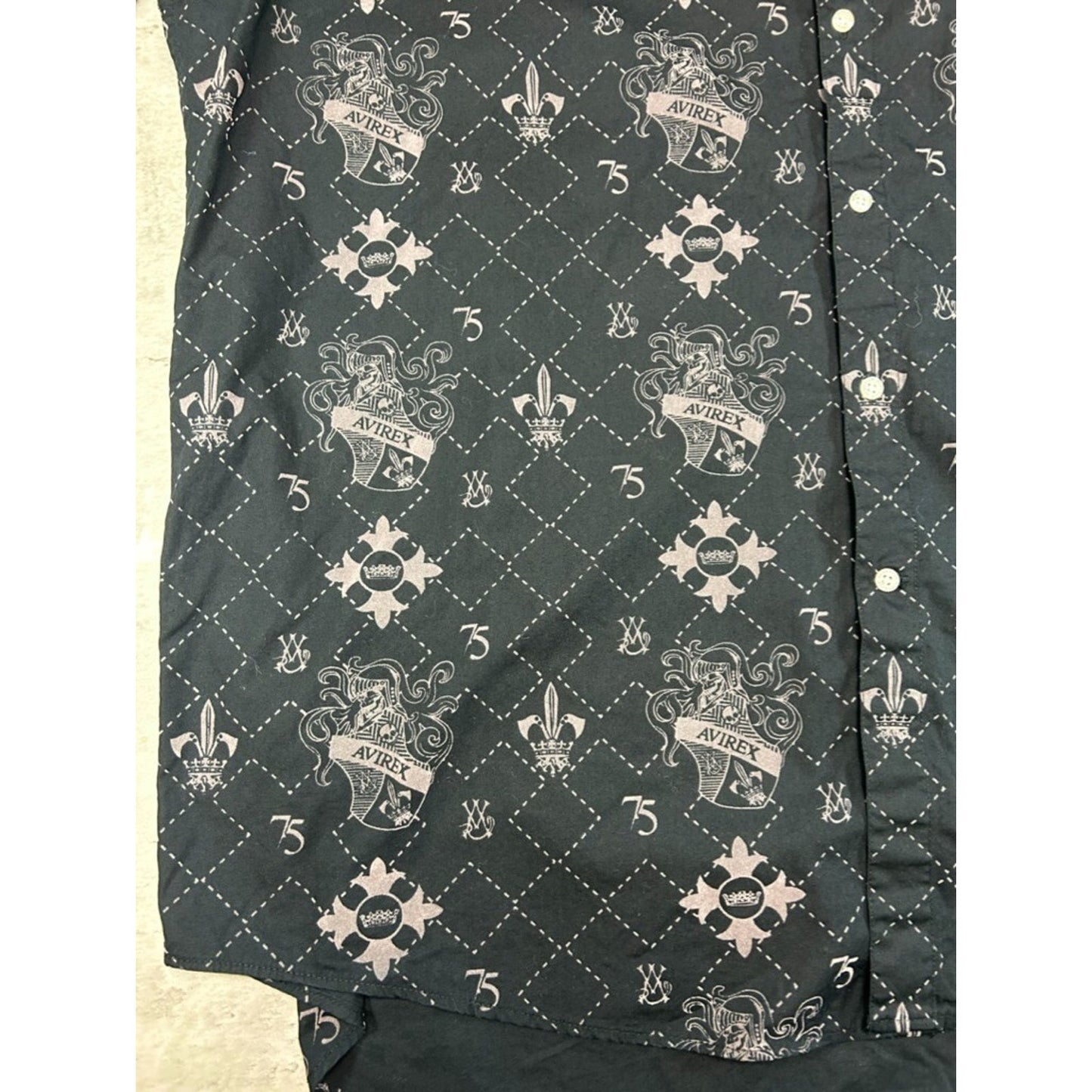 Vintage Y2K Avirex All Over Print Checkered Long Sleeve Button Up Shirt Size XXL
