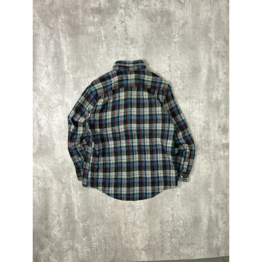 Vintage 90s Carl Michaels Plaid Double Pocket Long Sleeve Button Up Shirt Medium