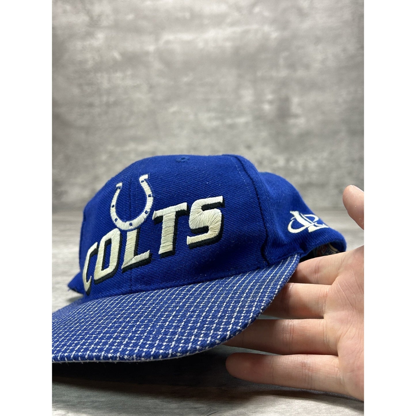 Vintage 90s Indianapolis Colts NFL Logo Athletics Embroidered Strapback Hat OSFA