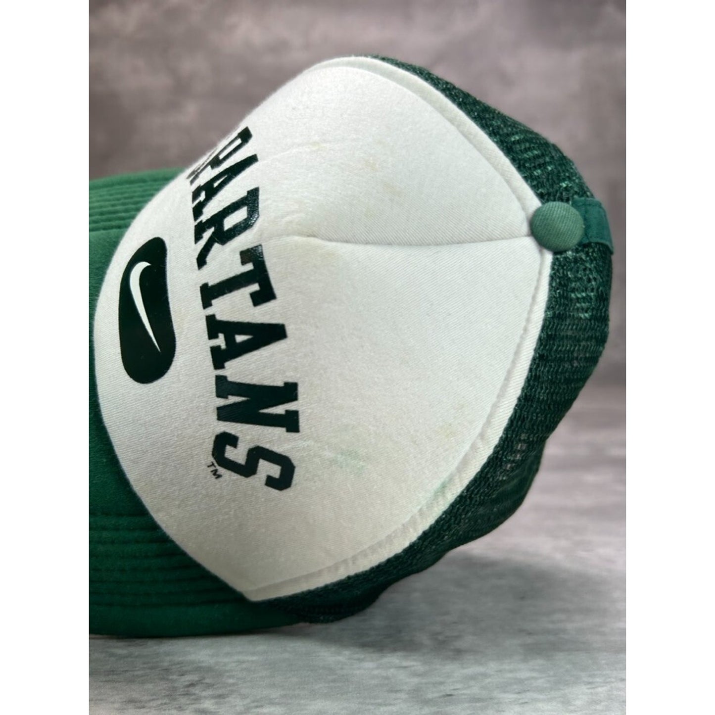 Vintage MIchigan State Spartans NCAA Nike Spellout Trucker Snapback Hat OSFA