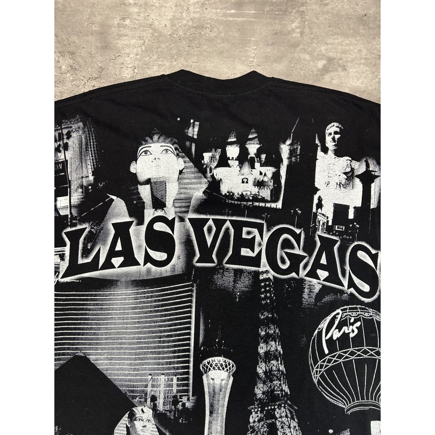 Vintage 90s Las Vegas All Over Print Destination Graphic T-Shirt Size XL