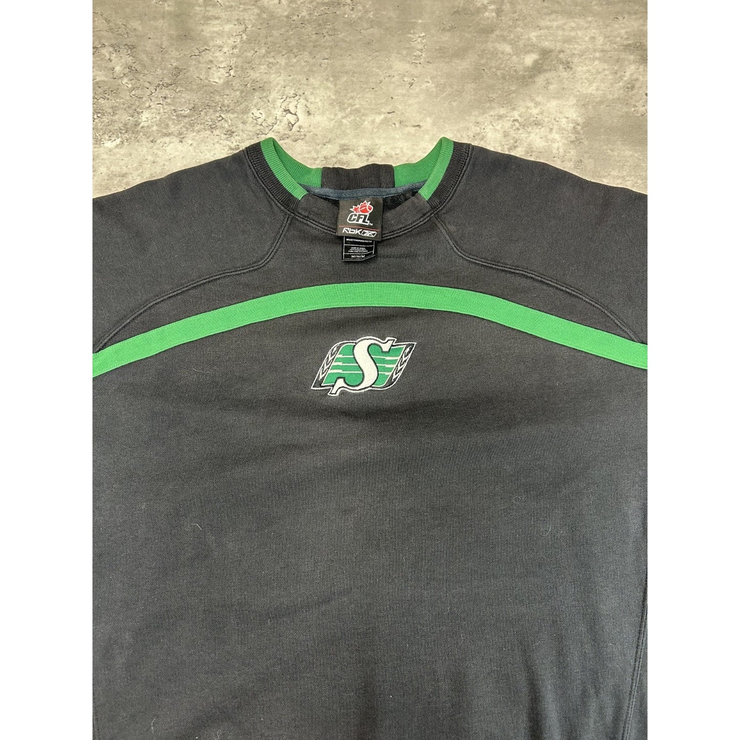 Vintage Saskatchewan Roughriders CFL Embroidered Reebok Sweatshirt Size Medium