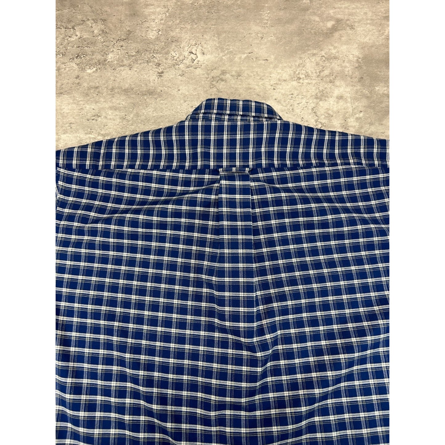 Vintage Towncraft Plaid Single Pocket Cropped Button Up Shirt Size Large Blue