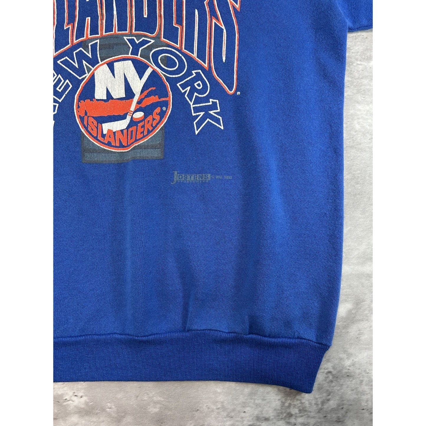 Vintage 1993 New York Islander NHL Graphic Spellout Hockey Sweatshirt Sz Medium