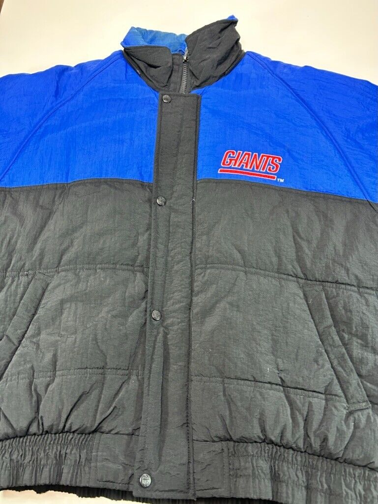 Vintage 90s New York Giants NFL Embroidered Insulated Full Zip Jacket Size Large