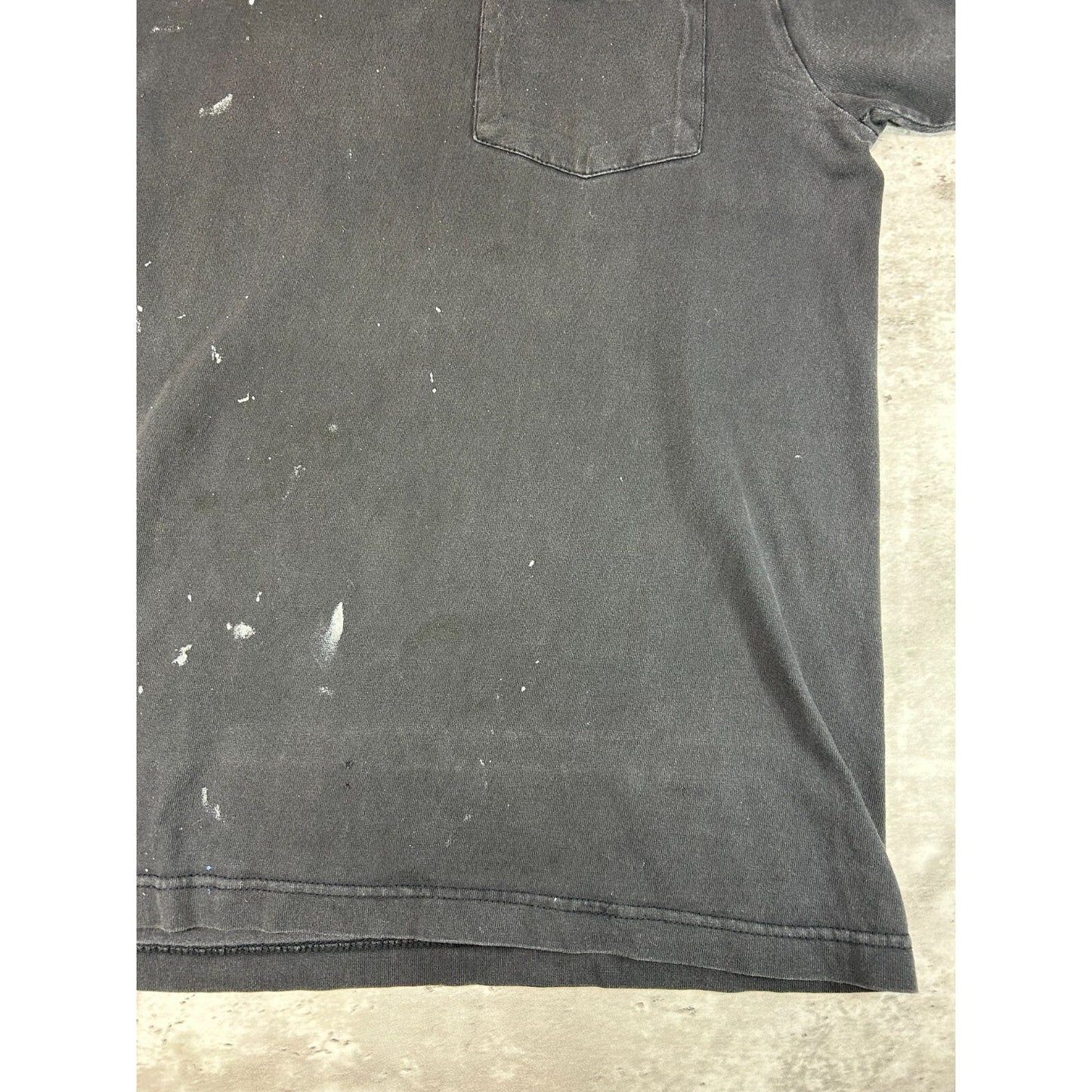 Vintage 80s/90s Distressed Blank Pocket T-Shirt Size Medium Black