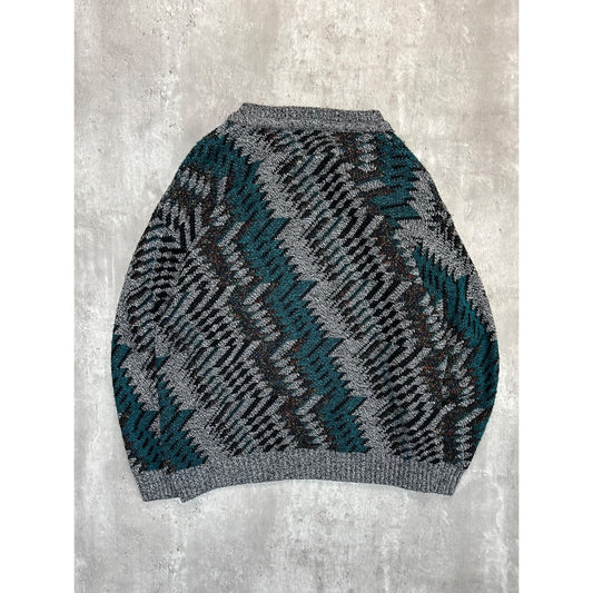 Vintage 90s Daniel Henry Abstract Pattern Knit Sweater Size Large