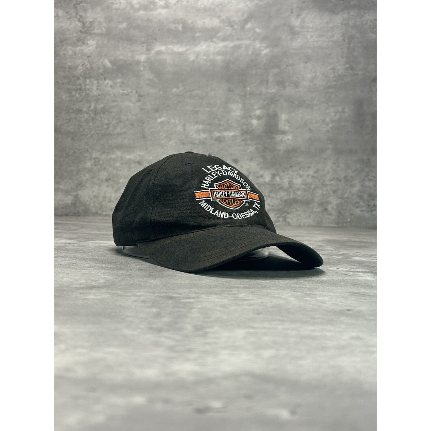 Vintage Harley Davidson Embroidered Classic Spellout Strapback Hat OSFA
