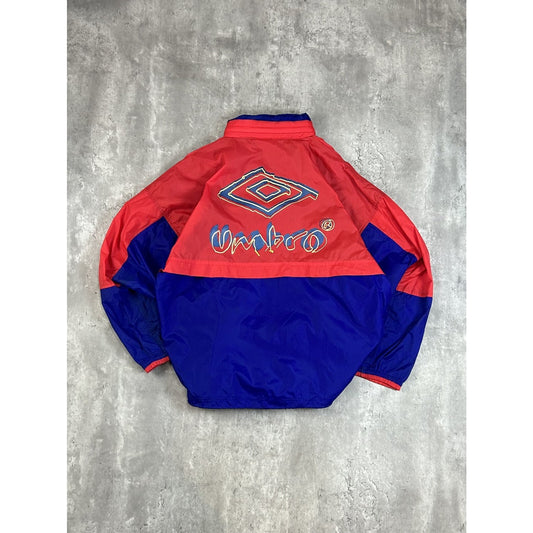 Vintage 80s/90s Umbro Graphic Spellout Nylon Windbreaker Jacket Size Large