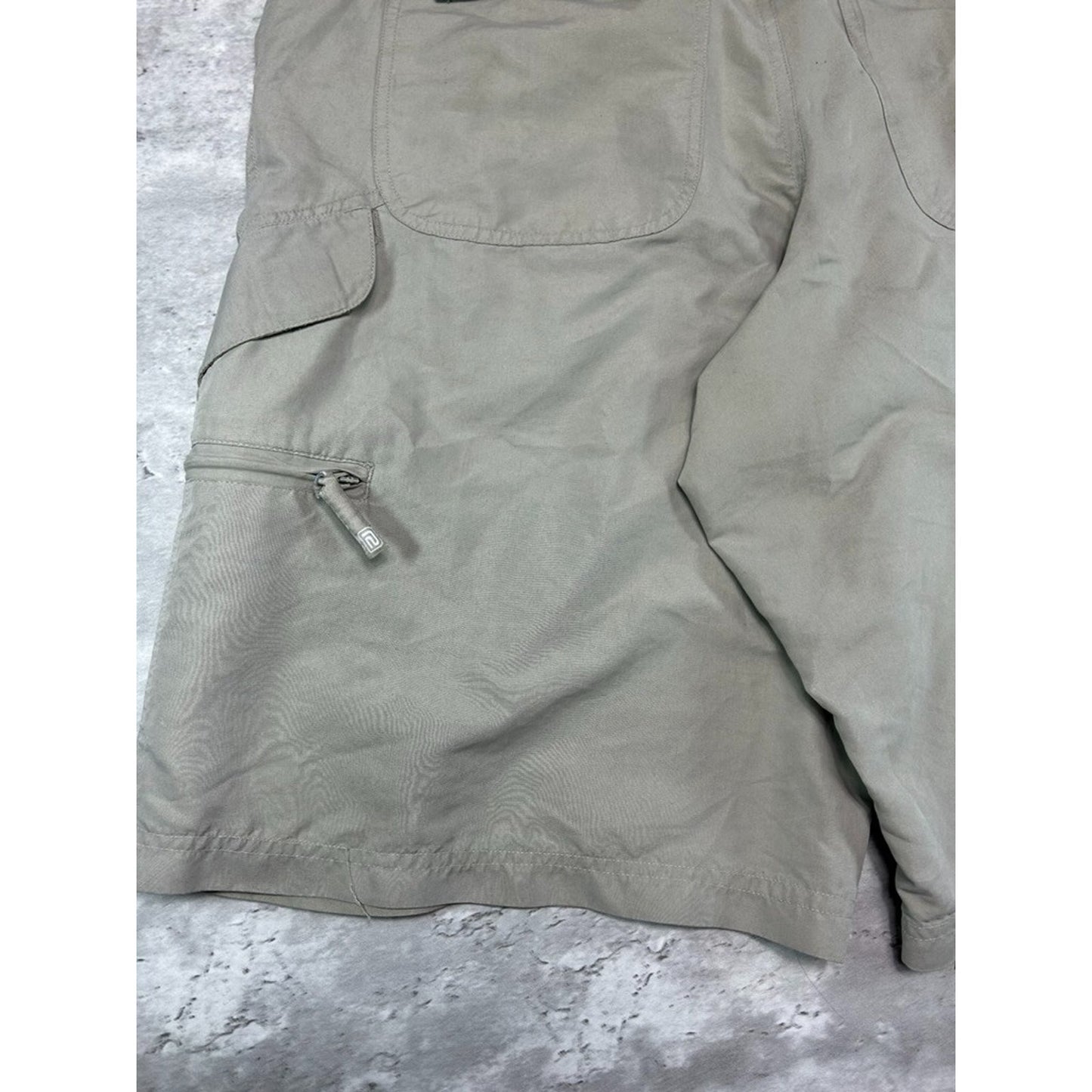 Vintage R2 Tactical Multi Pocket Nylon Cargo Shorts Size 34 Beige