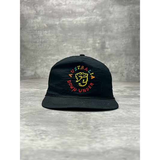 Vintage Australia Down Under Embroidered Spellout Destination Snapback Hat OSFA