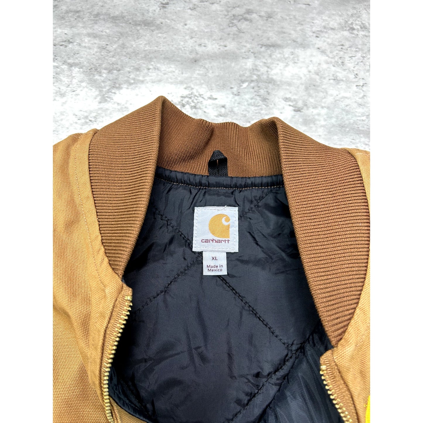Vintage Carhartt Quilted Lined Canvas Work Wear Vest Size XL V01-BRN Beige