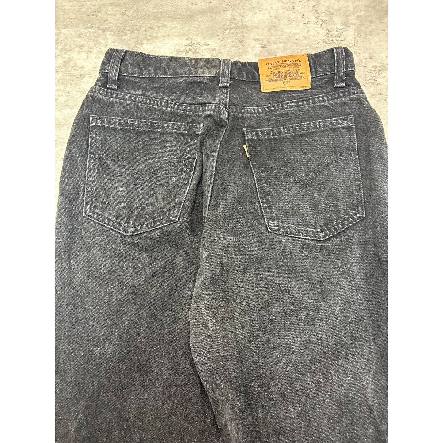 Vintage 80s/90s Levis 631 Orange Tab Black Denim Pants Size 30