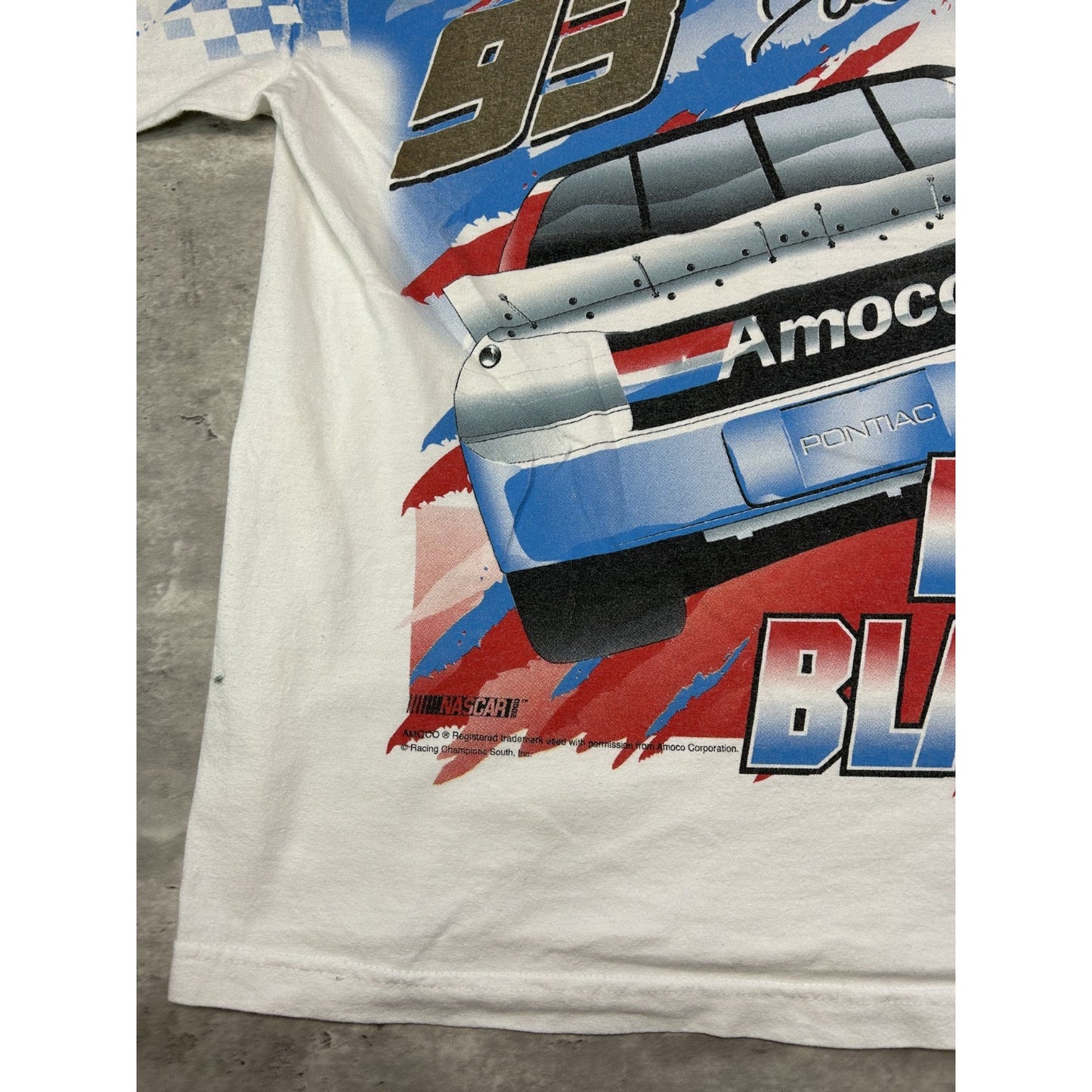 Vintage Dave Blaney #93 Amoco Racing Nascar All Over Print T-Shirt Size XL